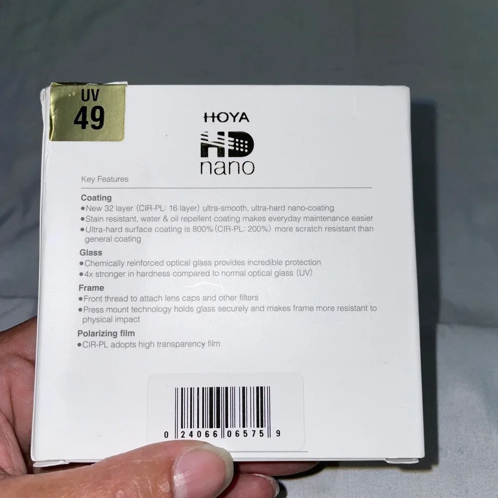Hoya HD Nano UV 49mm Lens Filter Made in Japan Scratch Resistant 49 mm UV Filter